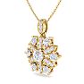 1 1/4 Carat Diamond Snowflake Statement Necklace In 14 Karat Yellow Gold, 18 Inches Image-2