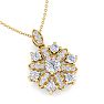 1 1/4 Carat Diamond Snowflake Statement Necklace In 14 Karat Yellow Gold, 18 Inches Image-4