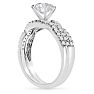 1 1/2 Carat Pear Shape Lab Grown Diamond Bridal Set In 14K White Gold Image-2