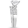 1 1/2 Carat Pear Shape Lab Grown Diamond Bridal Set In 14K White Gold Image-4