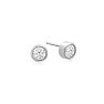 1/5 Carat Bezel Set Lab Grown Diamond Stud Earrings In 14 Karat White Gold
 Image-1