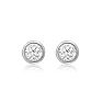 1/5 Carat Bezel Set Lab Grown Diamond Stud Earrings In 14 Karat White Gold
 Image-2