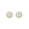 1/5 Carat Bezel Set Lab Grown Diamond Stud Earrings In 14 Karat Yellow Gold Image-2