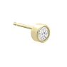 1/5 Carat Bezel Set Lab Grown Diamond Stud Earrings In 14 Karat Yellow Gold Image-3