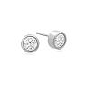 1/3 Carat Bezel Set Lab Grown Diamond Stud Earrings In 14 Karat White Gold Image-1