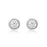 1/3 Carat Bezel Set Lab Grown Diamond Stud Earrings In 14 Karat White Gold Image-2