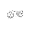 1/2 Carat Bezel Set Lab Grown Diamond Stud Earrings In 14 Karat White Gold Image-1