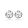 1/2 Carat Bezel Set Lab Grown Diamond Stud Earrings In 14 Karat White Gold Image-2