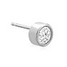 1/2 Carat Bezel Set Lab Grown Diamond Stud Earrings In 14 Karat White Gold Image-3