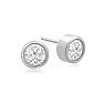3/4 Carat Bezel Set Lab Grown Diamond Stud Earrings In 14 Karat White Gold Image-1