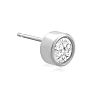 3/4 Carat Bezel Set Lab Grown Diamond Stud Earrings In 14 Karat White Gold Image-3