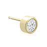 3/4 Carat Bezel Set Lab Grown Diamond Stud Earrings In 14 Karat Yellow Gold Image-3