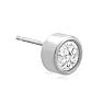 1 Carat Bezel Set Lab Grown Diamond Stud Earrings In 14 Karat White Gold Image-3