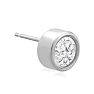 1 1/2 Carat Bezel Set Lab Grown Diamond Stud Earrings In 14 Karat White Gold Image-3