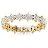 1 Carat Flower Shape Diamond Eternity Ring In 14K Yellow Gold, Ring Size 8 Image-1