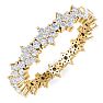 1 Carat Flower Shape Lab Grown Diamond Eternity Ring In 14K Yellow Gold, Ring Size 7.5 Image-2