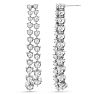 Diamond Drop Earrings: 3 Carat Diamond Drop Earrings In 14K White Gold, 2 Inches Image-1