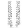 Diamond Drop Earrings: 3 Carat Diamond Drop Earrings In 14K White Gold, 2 Inches Image-2