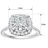 2 1/2 Carat Cushion Cut Lab Grown Diamond Halo Engagement Ring In 14K White Gold Image-5