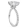 3 1/2 Carat Lab Grown Diamond Hidden Halo Engagement Ring In 18K White Gold Image-2