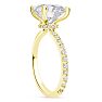 3 1/2 Carat Lab Grown Diamond Hidden Halo Engagement Ring In 18K Yellow Gold Image-2