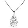1 Carat Pear Shape Lab Grown Diamond Solitaire Necklace In 14K White Gold Image-1