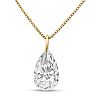 1 Carat Pear Shape Lab Grown Diamond Solitaire Necklace In 14K Yellow Gold Image-1