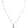 1 Carat Pear Shape Lab Grown Diamond Solitaire Necklace In 14K Yellow Gold Image-2