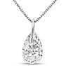 1 1/2 Carat Pear Shape Lab Grown Diamond Solitaire Necklace In 14K White Gold Image-1
