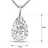 1 1/2 Carat Pear Shape Lab Grown Diamond Solitaire Necklace In 14K White Gold Image-5