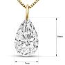2 Carat Pear Shape Lab Grown Diamond Solitaire Necklace In 14K Yellow Gold Image-5