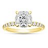 1 1/2 Carat Lab Grown Diamond Hidden Halo Engagement Ring In 14K Yellow Gold Image-1
