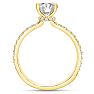 1 1/2 Carat Lab Grown Diamond Hidden Halo Engagement Ring In 14K Yellow Gold Image-3