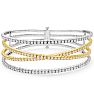 4 1/3 Carat Diamond Flexible Bangle Bracelet In 14K Two Tone Gold, 7 Inches Image-1