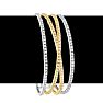 4 1/3 Carat Diamond Flexible Bangle Bracelet In 14K Two Tone Gold, 7 Inches Image-6