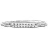 1 1/2 Carat Diamond Double Row Flexible Bangle Bracelet In 14K White Gold Image-1