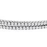 1 1/2 Carat Diamond Double Row Flexible Bangle Bracelet In 14K White Gold Image-2