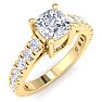 2 Carat Cushion Cut Lab Grown Diamond Classic Engagement Ring In 14K Yellow Gold Image-2