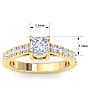 2 Carat Cushion Cut Lab Grown Diamond Classic Engagement Ring In 14K Yellow Gold Image-5