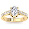 2 Carat Oval Shape Lab Grown Diamond Classic Engagement Ring In 14K Yellow Gold Image-1