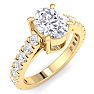 2 Carat Oval Shape Lab Grown Diamond Classic Engagement Ring In 14K Yellow Gold Image-2