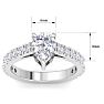2 Carat Pear Shape Lab Grown Diamond Classic Engagement Ring In 14K White Gold Image-5