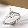 2 Carat Pear Shape Lab Grown Diamond Classic Engagement Ring In 14K White Gold Image-7