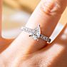 2 Carat Pear Shape Lab Grown Diamond Classic Engagement Ring In 14K White Gold Image-9