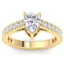 2 Carat Pear Shape Lab Grown Diamond Classic Engagement Ring In 14K Yellow Gold Image-1