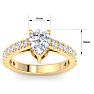 2 Carat Pear Shape Lab Grown Diamond Classic Engagement Ring In 14K Yellow Gold Image-5