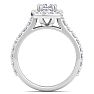 2 Carat Cushion Cut Lab Grown Diamond Halo Engagement Ring In 14K White Gold Image-3