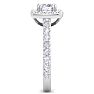 2 Carat Cushion Cut Lab Grown Diamond Halo Engagement Ring In 14K White Gold Image-4