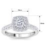 2 Carat Cushion Cut Lab Grown Diamond Halo Engagement Ring In 14K White Gold Image-5