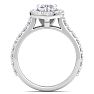 2 Carat Pear Shape Lab Grown Diamond Halo Engagement Ring In 14K White Gold Image-3